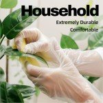 Powder-Free Vinyl Exam Gloves, Clear, 100 Pcs