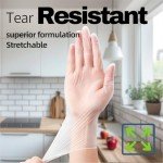 Powder-Free Vinyl Exam Gloves, Clear, 100 Pcs