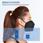 FGCCJP KN95 Face Mask 30pcs Disposable Face Masks Individual Packed Safety 5 Layers Breathable Cup Dust Masks Filtration>95% for Adults Men Women(Black)