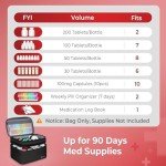 Mancro Dual Layer Medicine Organizer Bag - Black