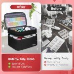 Mancro Dual Layer Medicine Organizer Bag - Black