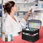 Mancro Dual Layer Medicine Organizer Bag - Black