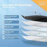FGCCJP KN95 Face Mask 30pcs Disposable Face Masks Individual Packed Safety 5 Layers Breathable Cup Dust Masks Filtration>95% for Adults Men Women(Black)