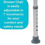 Height Adjustable Shower and Bath Bench with Arms