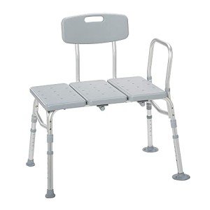 Adjustable Gray Plastic Tub Transfer Bench