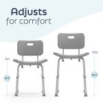 Medline Adjustable Shower Chair with Back Support