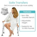 Vive Tub Transfer Bench - Adjustable Shower Aid