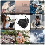 FGCCJP KN95 Face Mask 30pcs Disposable Face Masks Individual Packed Safety 5 Layers Breathable Cup Dust Masks Filtration>95% for Adults Men Women(Black)