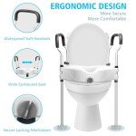 Toilet Seat Riser for Seniors with Handles