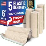 Elastic Bandage Wraps - 6” - 5 Pack