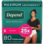Depend Fresh Protection Women's Disposable Bladder Underwear, Small