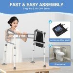 Adjustable Foldable Toilet Safety Rails with Padded Handles