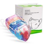 SOOQOO 50-Pack Tie Dye KN95 Face Masks