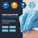 MED PRIDE Alcohol Prep Pads| Medical-Grade, Sterile, Individually-Wrapped, Isopropyl Cotton Swabs| Disposable, Medium Square Size, 2ply, Latex Free & Antiseptic (200 Count (Pack of 1))