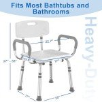 Heavy Duty Adjustable Shower Chair with Arms