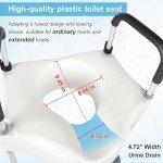 Adjustable Raised Toilet Seat with Handles for Seniors
