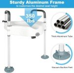 Adjustable Raised Toilet Seat with Handles for Seniors