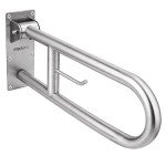 Stainless Toilet Safety Rails with Flip-Up Grab Bar