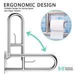 Stainless Toilet Safety Rails with Flip-Up Grab Bar