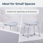 Drive Medical RTL12203KDR Shower Chair, Adjustable Shower Stool with Suction Feet, Shower Seat for Inside Shower or Tub, Bathroom Bench Bath Chair for Elderly and Disabled, 300 LB Weight Cap