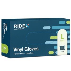 Ridex Latex-Free Clear Vinyl Disposable Gloves - 100 Count
