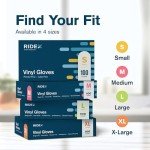 Ridex Latex-Free Clear Vinyl Disposable Gloves - 100 Count