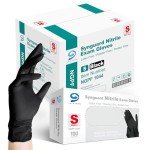 Jointown Black Nitrile Exam Gloves, Small, 1,000 Pack