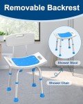 HOMLAND Shower Chair for Inside Shower with Removable Back, FSA/HSA Eligible 400 lbs Heavy Duty Bath Chair for Bathtub, Safety Bath Seat Bath Stool for Seniors and Disabled