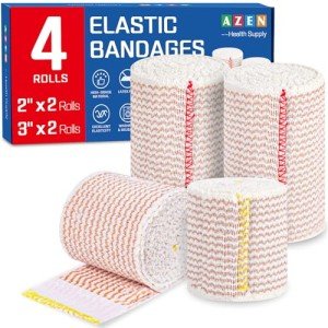 AZEN Premium Elastic Bandage Wraps - 4 Pack