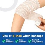 AZEN Premium Elastic Bandage Wraps - 4 Pack