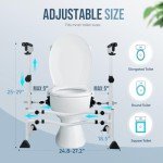 OasisSpace Toilet Safety Rails - Stand Alone Toilet Rail 350lbs, Adjustable Medical Toilet Frame, Heavy Duty Bathroom Toilet Hand Rail for Elderly, Handicap, Disabled and Pregnant