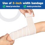 AZEN Premium Elastic Bandage Wraps - 4 Pack
