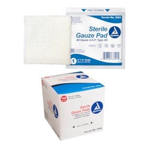 Absorbent Sterile Gauze Pads - 4"x4", Box of 100