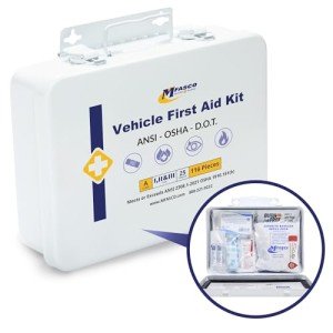 Portable Metal Vehicle First Aid Kit - 115 Pcs