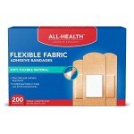 All Health Adhesive Fabric Bandages, Assorted Sizes, 200 Count