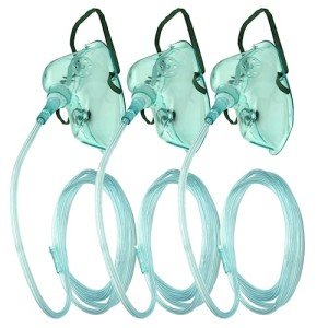 3 Pack Adult Oxygen Masks with 7 Ft Tube
