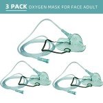 3 Pack Adult Oxygen Masks with 7 Ft Tube