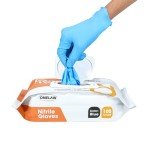 OMELAW L Blue Nitrile Gloves, 100 Pack