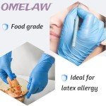 OMELAW L Blue Nitrile Gloves, 100 Pack