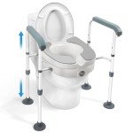 Adjustable Raised Toilet Seat with Handles, 5-Inch