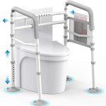 Agrish Toilet Safety Rails - FSA/HSA Eligible Adjustable Width & Height Fit Any Toilet, Stand Alone Medical Toilet Frame for Elderly Handicap Disabled, Folding Handrails