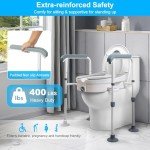 Adjustable Raised Toilet Seat with Handles, 5-Inch