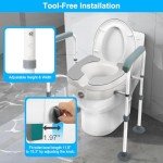 Adjustable Raised Toilet Seat with Handles, 5-Inch