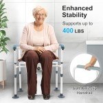 Adjustable Raised Toilet Seat with Handles, 5-Inch