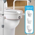 Adjustable Raised Toilet Seat with Handles, 5-Inch