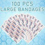 Marsui 3x4 Inch Latex-Free Adhesive Bandages (100 Pcs)