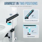 OasisSpace Toilet Safety Rails - Stand Alone Toilet Rail 350lbs, Adjustable Medical Toilet Frame, Heavy Duty Bathroom Toilet Hand Rail for Elderly, Handicap, Disabled and Pregnant