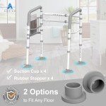 Agrish Toilet Safety Rails - FSA/HSA Eligible Adjustable Width & Height Fit Any Toilet, Stand Alone Medical Toilet Frame for Elderly Handicap Disabled, Folding Handrails