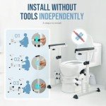 OasisSpace Toilet Safety Rails - Stand Alone Toilet Rail 350lbs, Adjustable Medical Toilet Frame, Heavy Duty Bathroom Toilet Hand Rail for Elderly, Handicap, Disabled and Pregnant