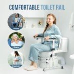 OasisSpace Toilet Safety Rails - Stand Alone Toilet Rail 350lbs, Adjustable Medical Toilet Frame, Heavy Duty Bathroom Toilet Hand Rail for Elderly, Handicap, Disabled and Pregnant